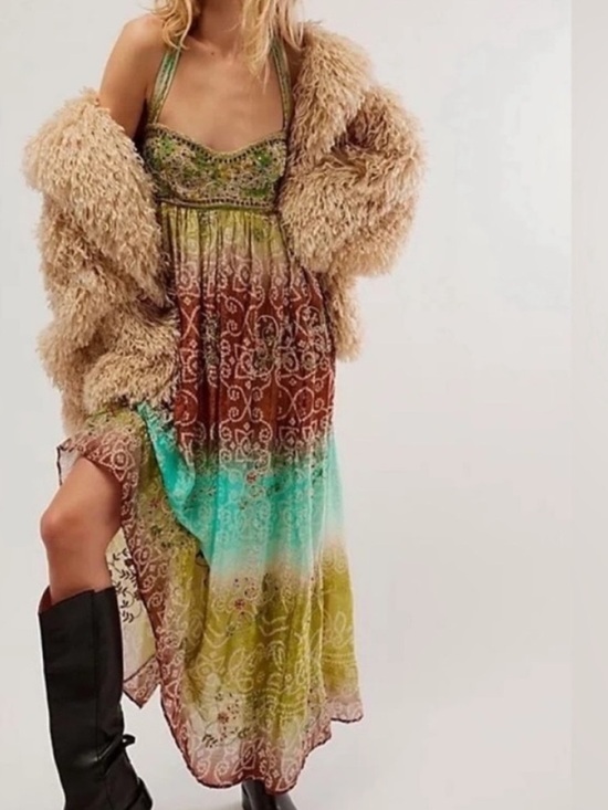 Free People Dresses & Skirts - Free People Small Dress Into The Nights Maxi Embroidered lined boho